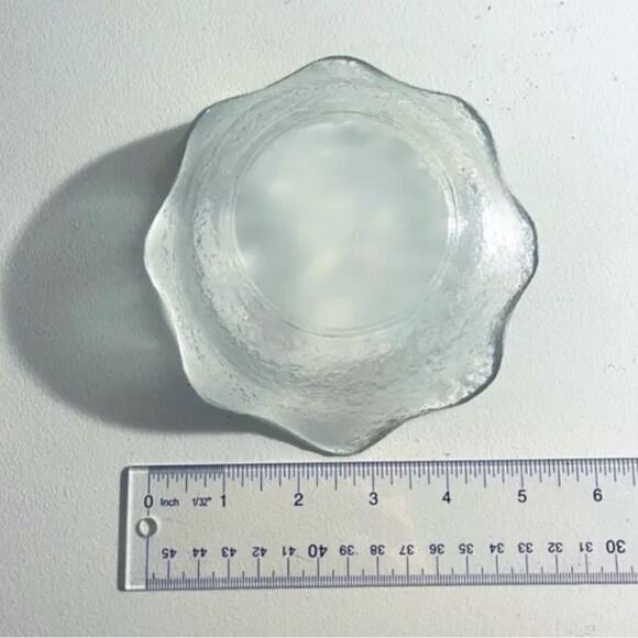 3 Vtg Ice Block Textured Arcoroc Glass Bowls Fruit Dessert Candy Bowl - Picture 5 of 5